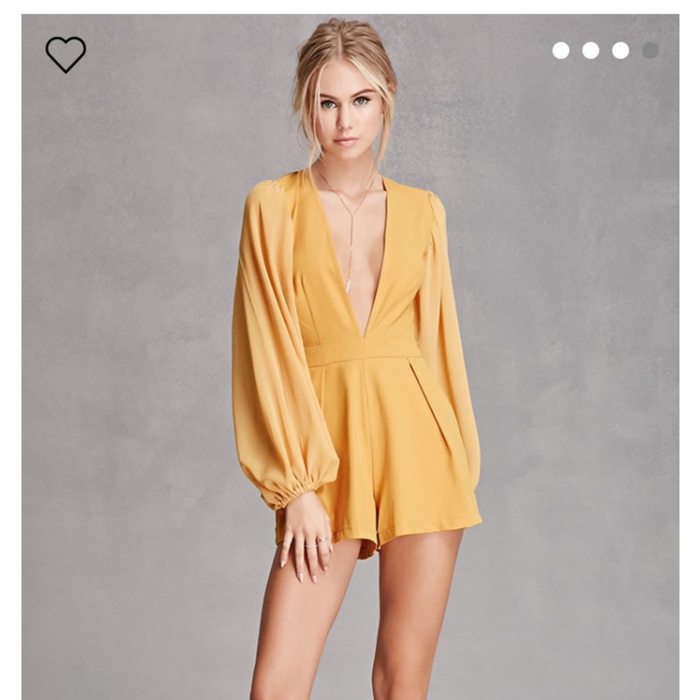 Mustard colored dressy romper