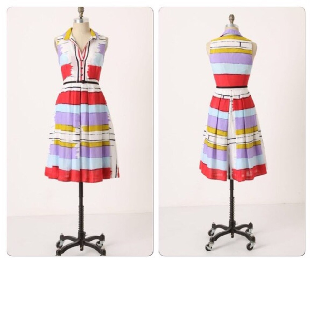 Floreat Anthropologie Chromatic Canvas Shirtdress