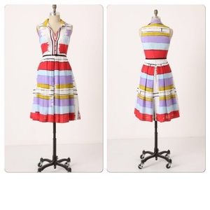 Floreat Anthropologie Chromatic Canvas Shirtdress