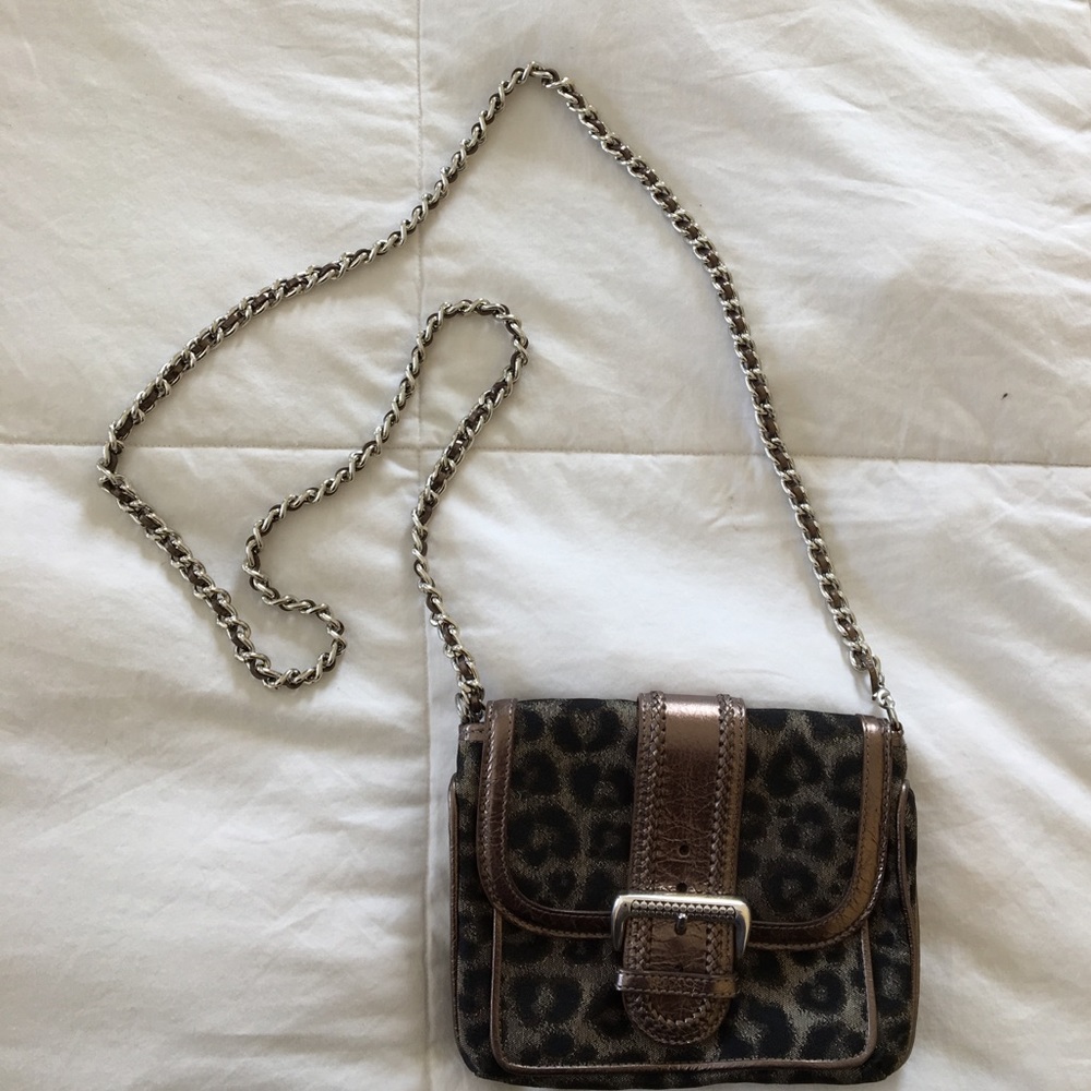 Gray Brighton Cross body leopard print purse