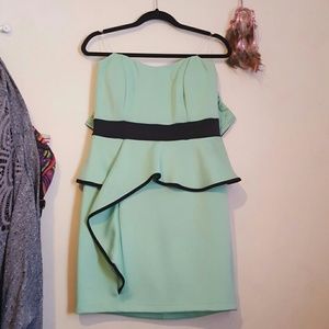 Mint Green Strapless Bodycon homecoming Dress