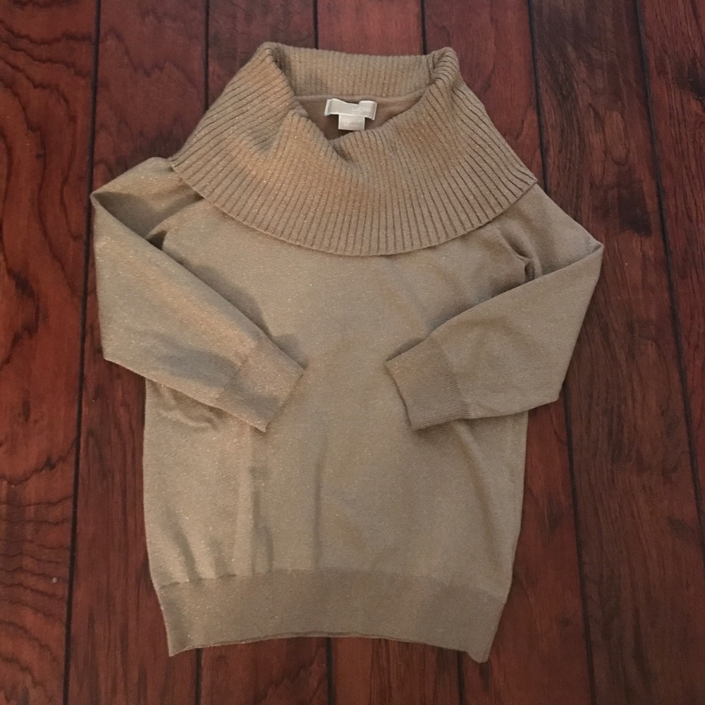 Michael Kors Gold Cowl-Neck Sweater