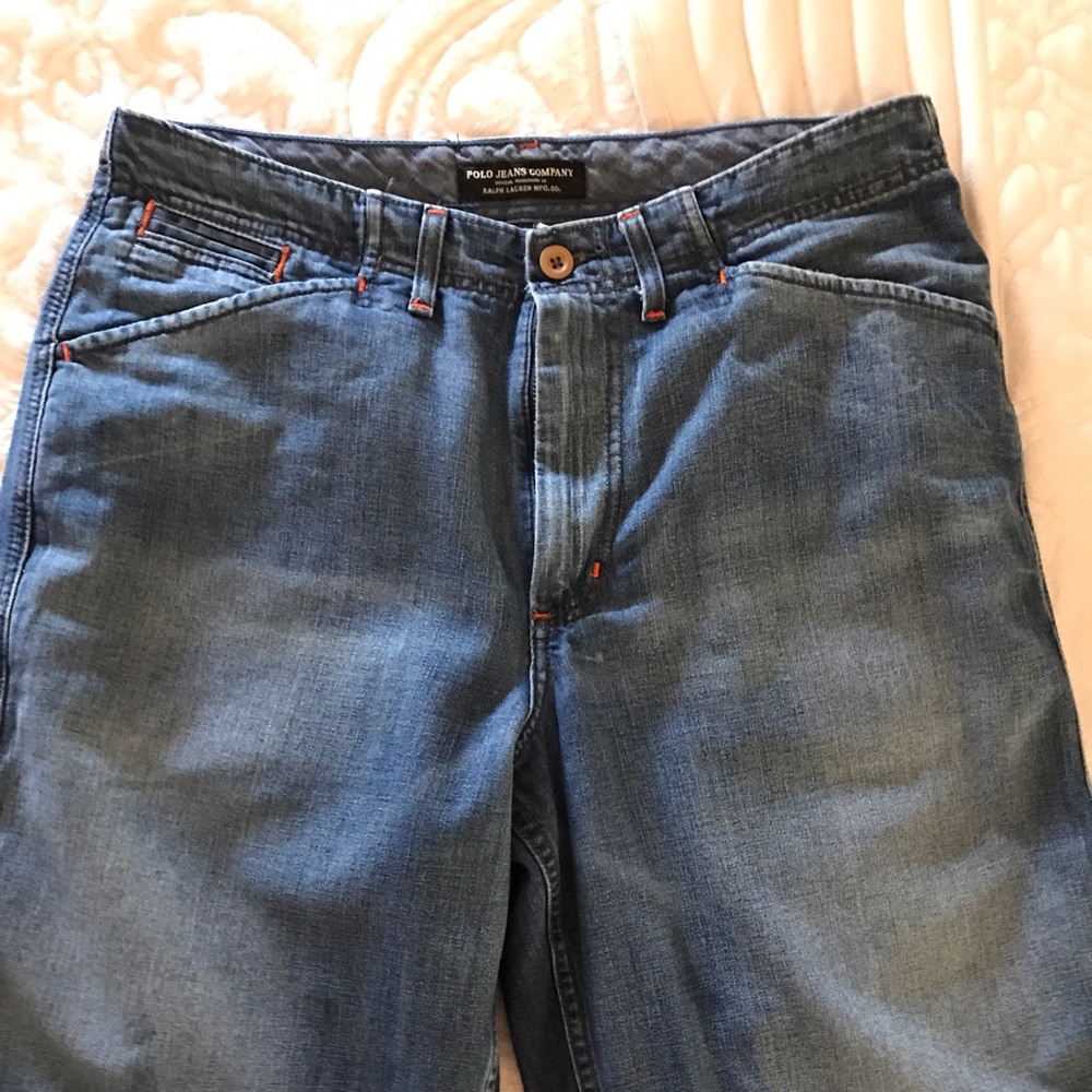 Denim cargo shorts