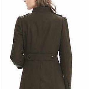 Banana Republic Wool Military Coat Olive Green