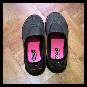 Skechers Grey Sparkle Memory Foam Slip Ons