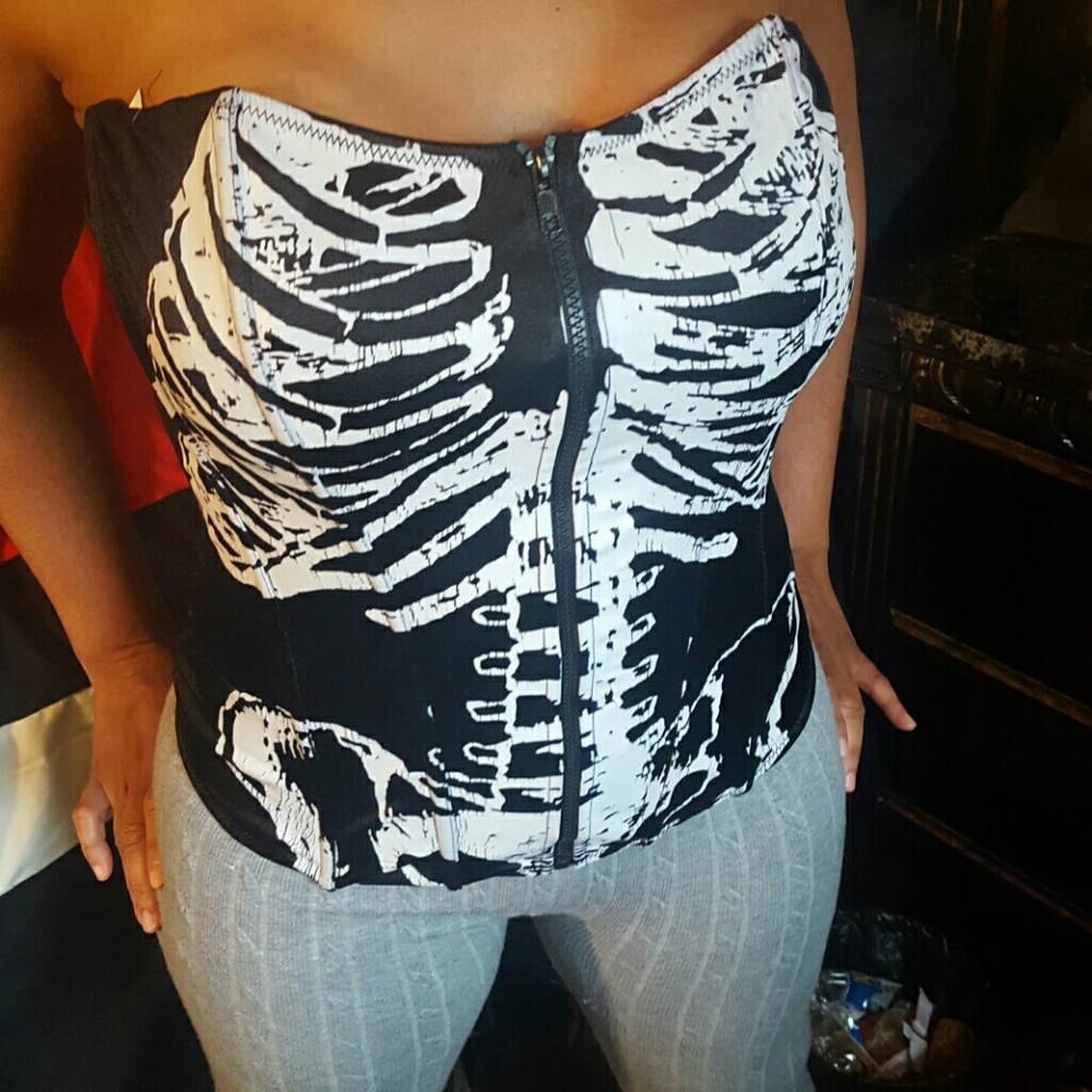 Halloween skull corset