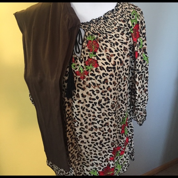 Krista Lee Leopard pheasant top/ dress - Picture 1 of 5