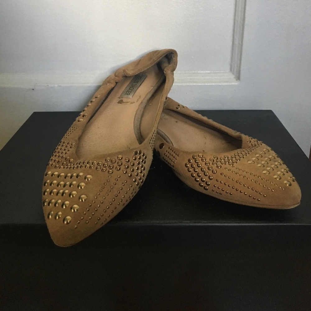 Kelsi Dagger Studded Tan Flats