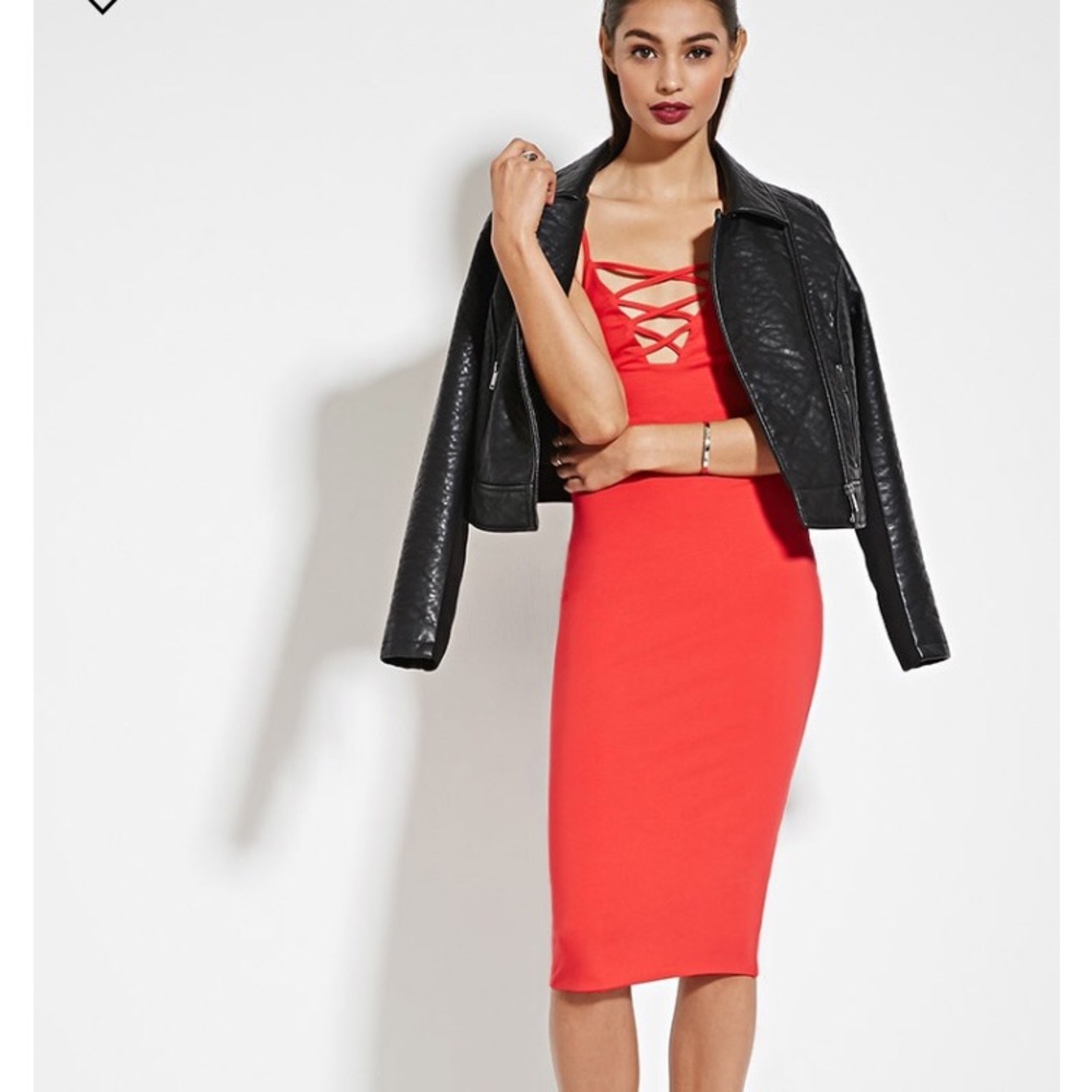 NWT TIGERMIST STRETCH BODYCON MIDI DRESS S