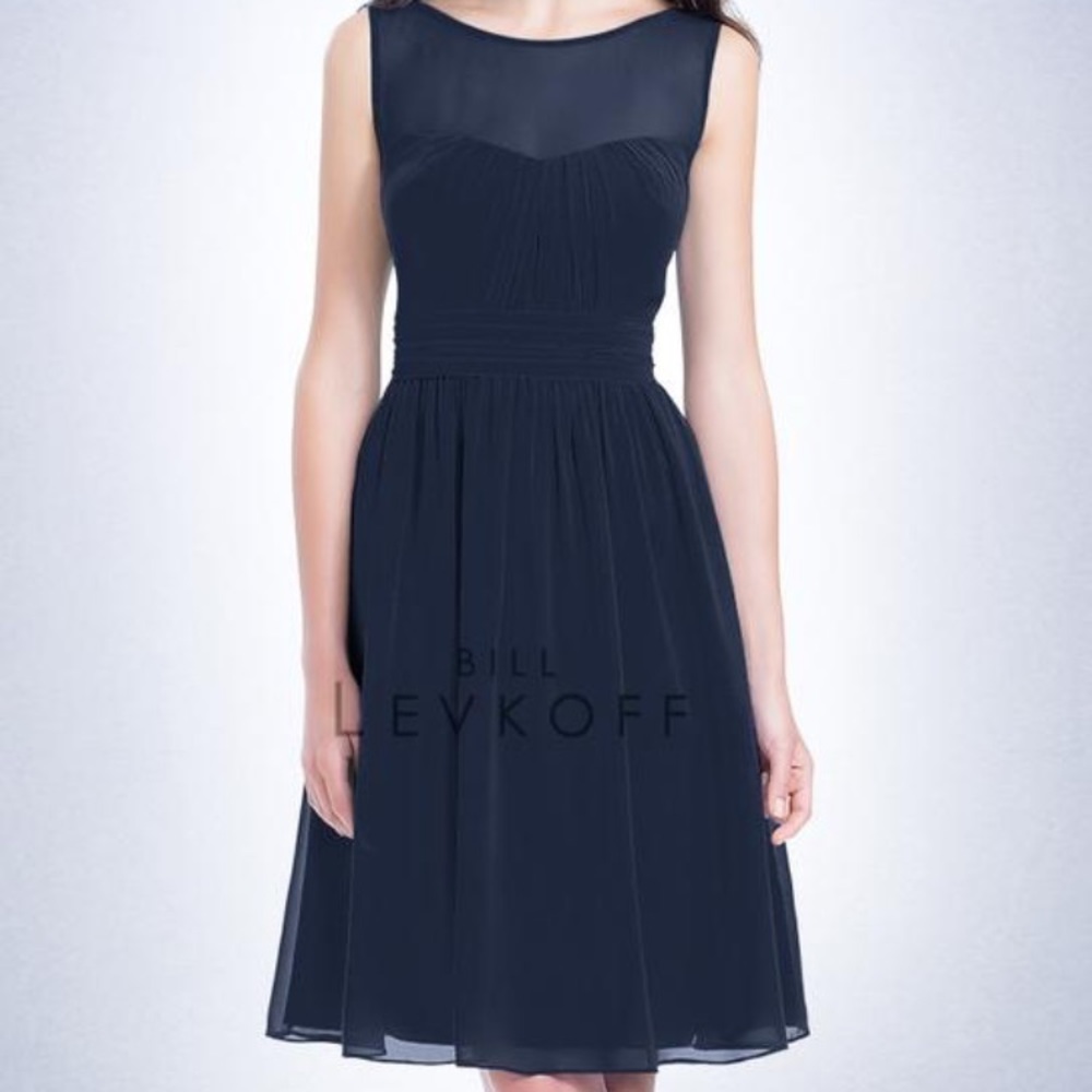 Navy blue Chiffon cocktail dress: Bill Levkoff