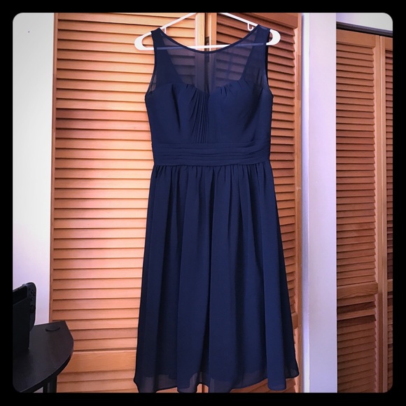 Navy blue Chiffon cocktail dress: Bill Levkoff - Picture 2 of 5