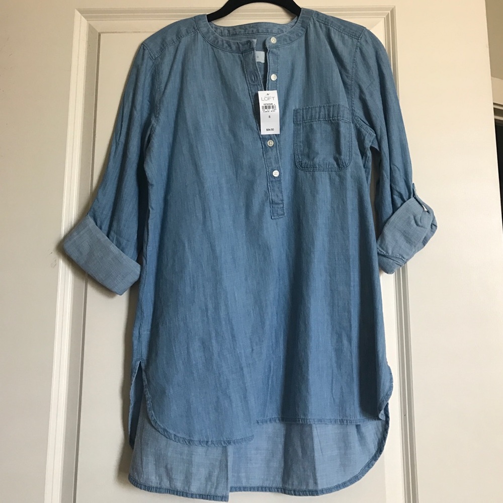 Small denim top from Loft. NWT!