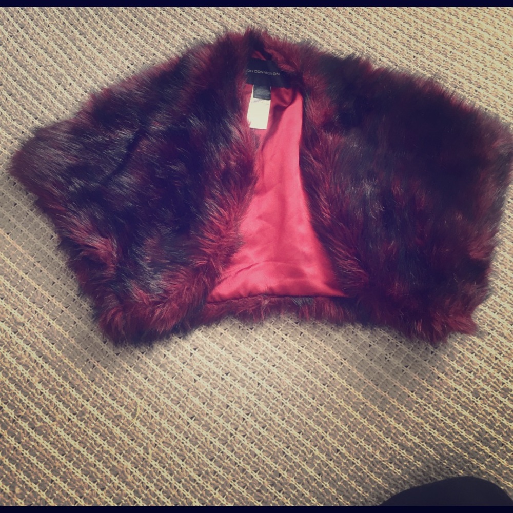 French Connection Faux Fur Shrug