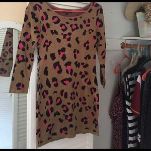 Super cute cheetah long sleeve dress size small