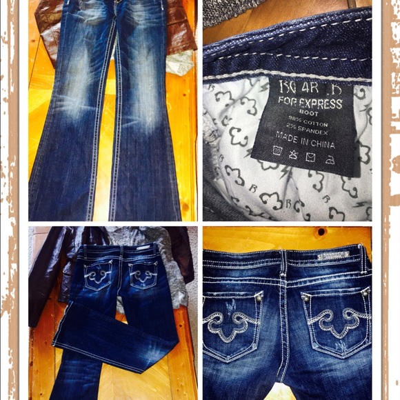 Express Jeans, dark wash, with lighter wash - Picture 2 of 4