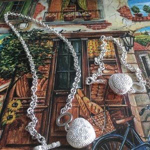 Sterling Silver Charm Necklace & Bracelet Set
