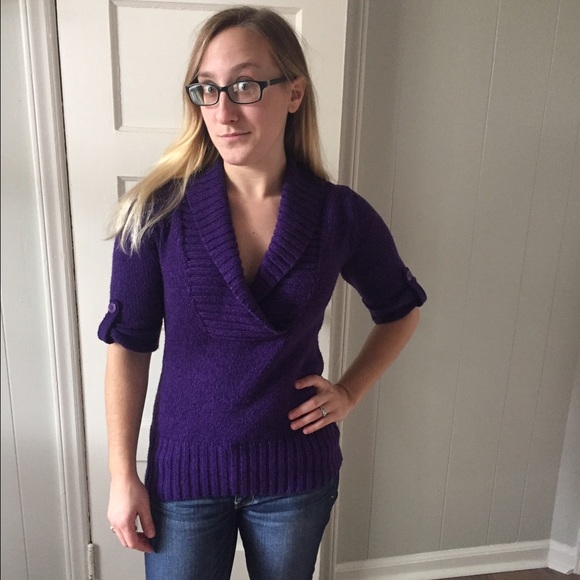 Arizon purple sweater, size Large. - Picture 2 of 4
