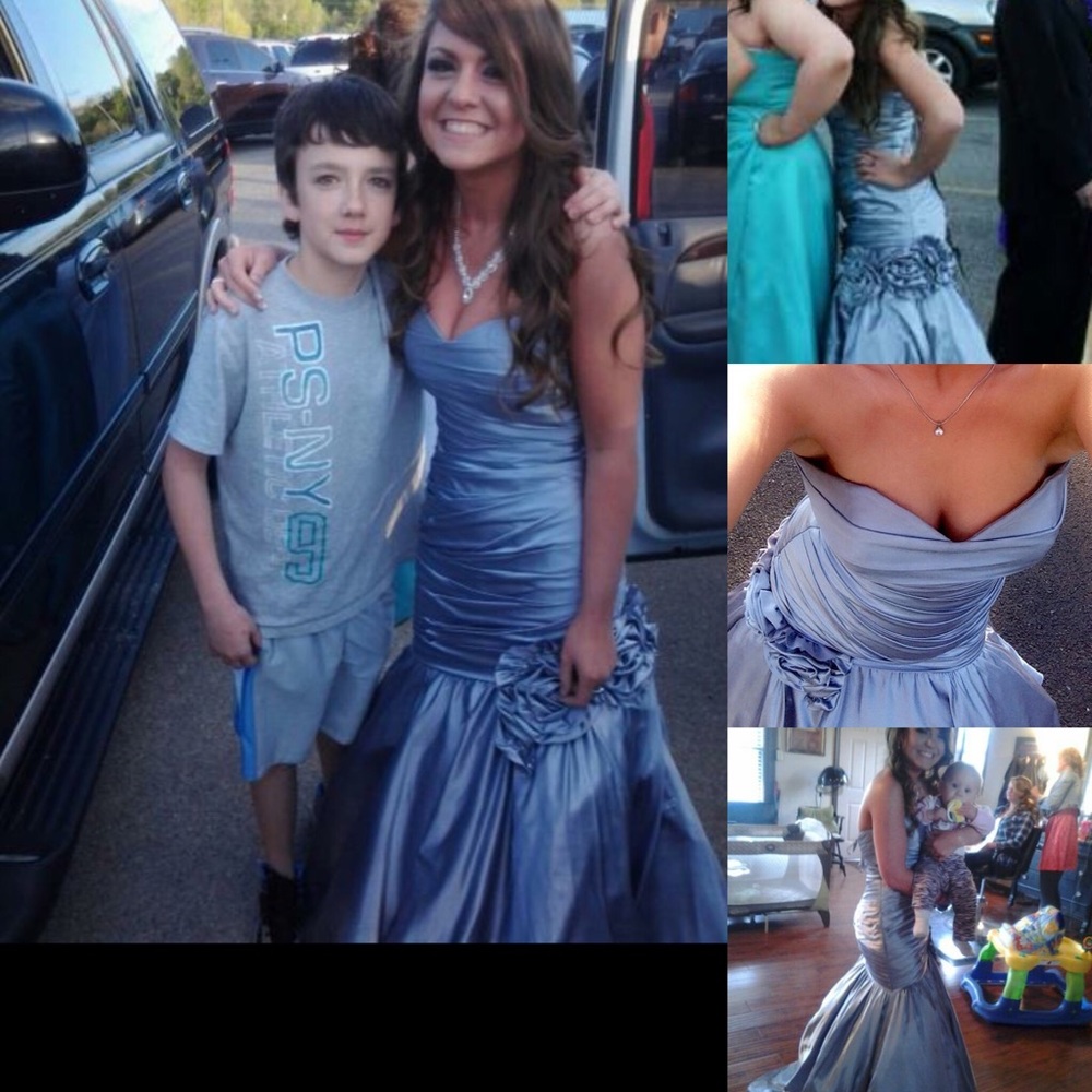 Long strapless prom dress