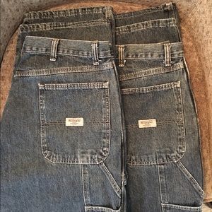 2 Pair Wrangler Carpenter Jeans- 36 X 32.   EUC
