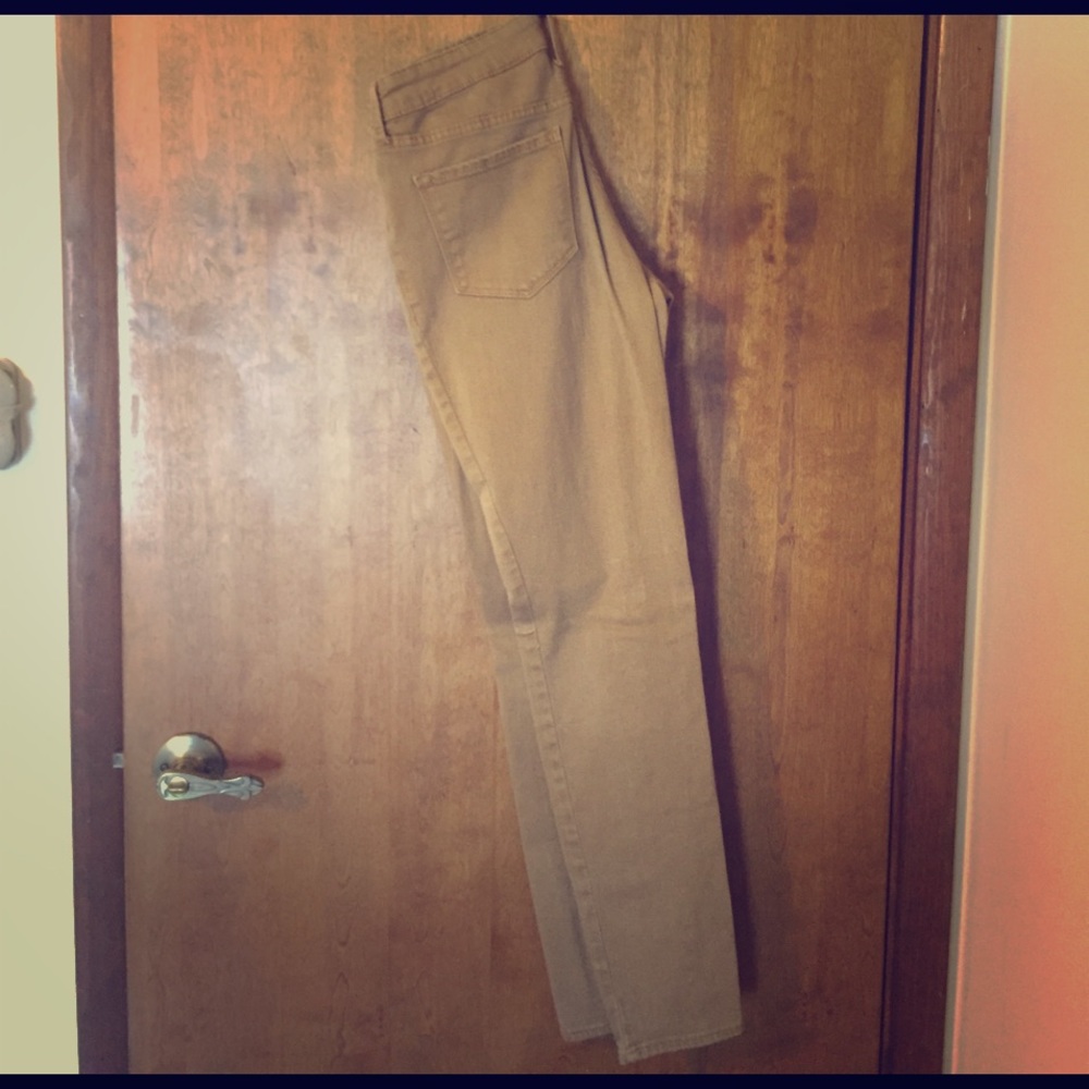 Camel colored skinny jeans
