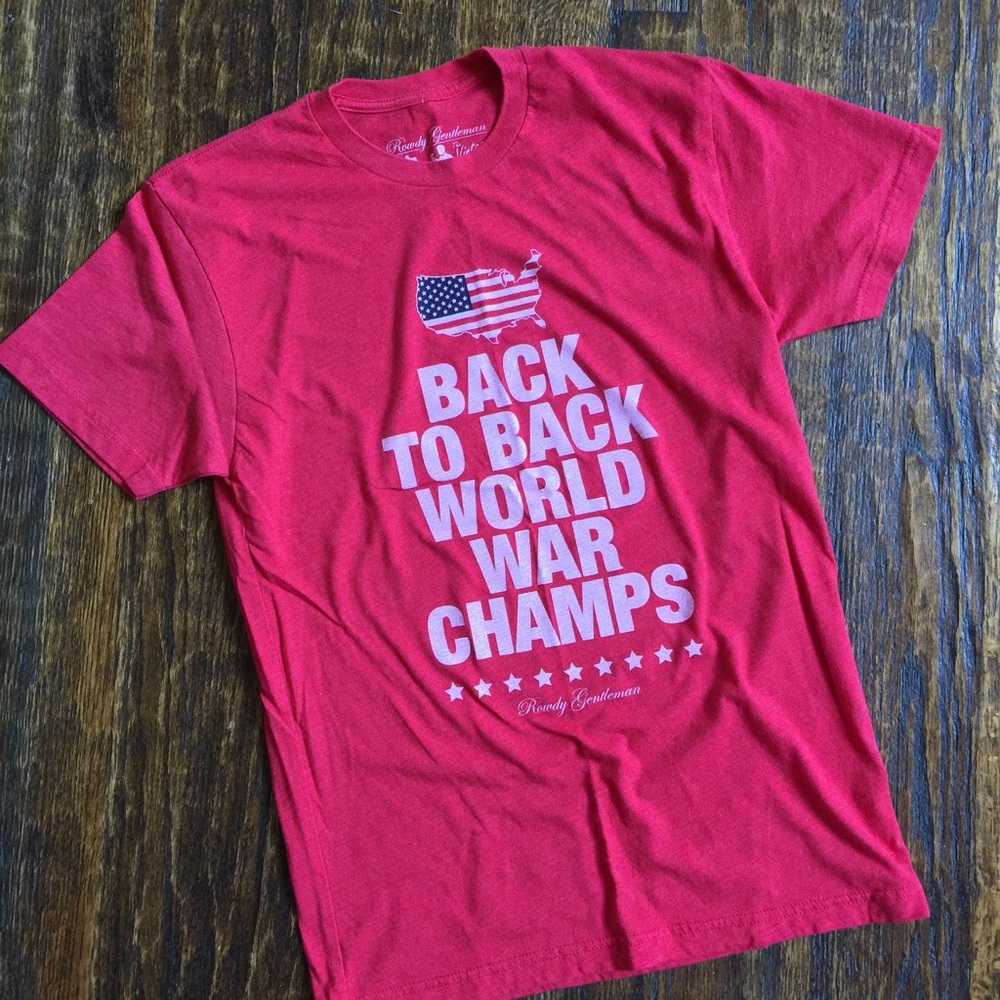 Back to back world war champs! Men's tee