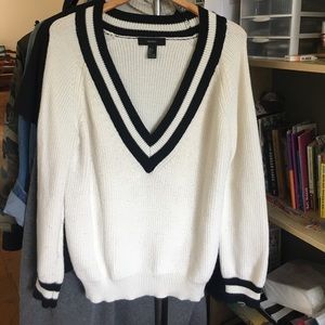 Forever 21 deep v neck varsity sweater