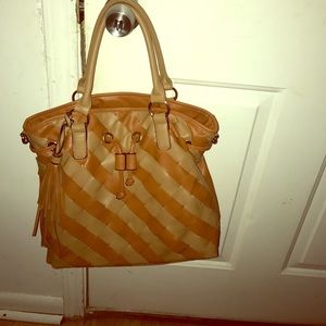 Camel color and tan purse