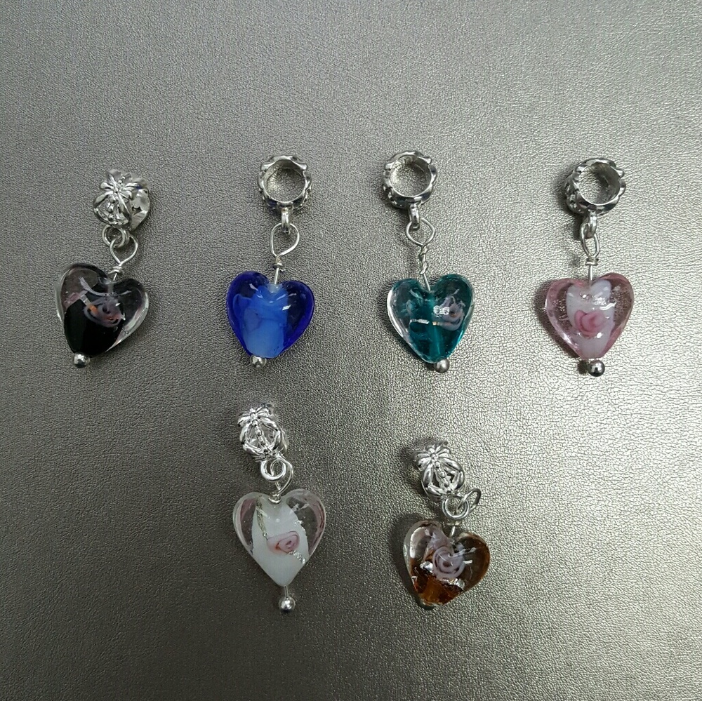 Heart glass pendants