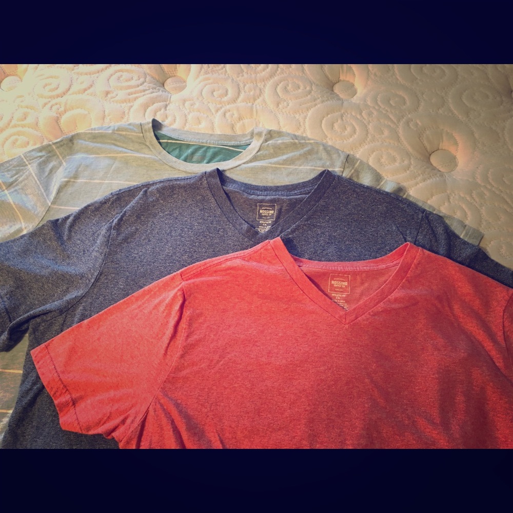 3 pk.men's t shirts: orange/sea foam/dusty blue