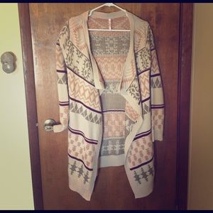 Tribal print tan sweater