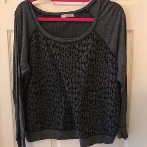 Olivia moon xl gray cheetah print sweater