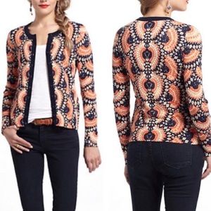 Anthropologie Tabitha Geometric Ovals Cardigan