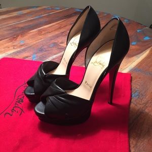 Christian Louboutin Black Peep Toe Pumps 36