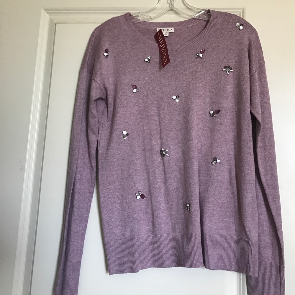 Size medium sweater with jewels. NWT