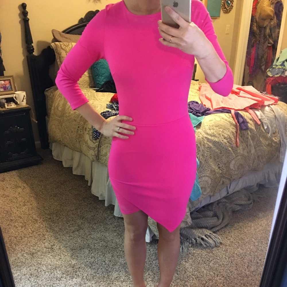 Hot pink bodycon dress