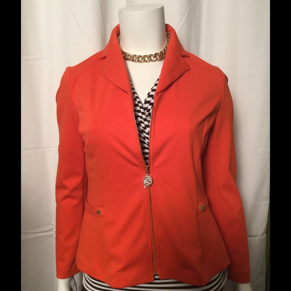 NWT Anne Klein Tangerine Tango Blazer with zipper