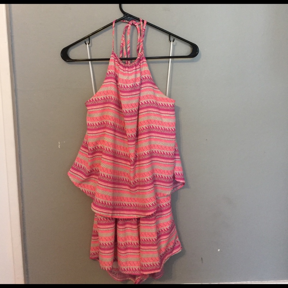 Pink halter romper