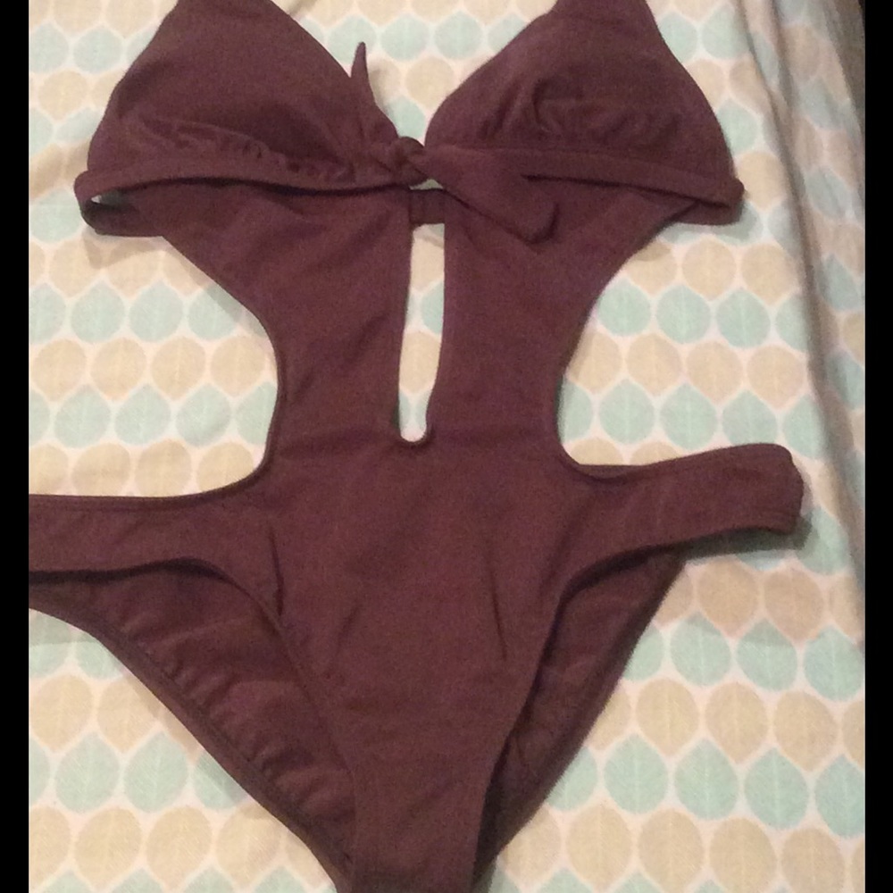 Brown halter monokini-fully lined- never been worn