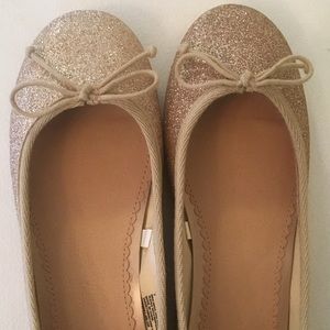 Target Mossimo gold sparkle ballet flats