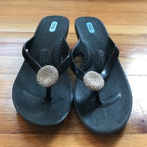 Black Embellished Sandals
