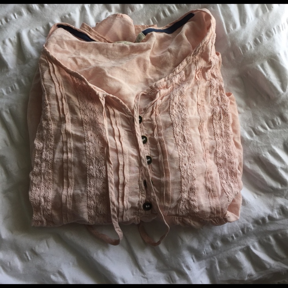 Pink mid sleeve blouse