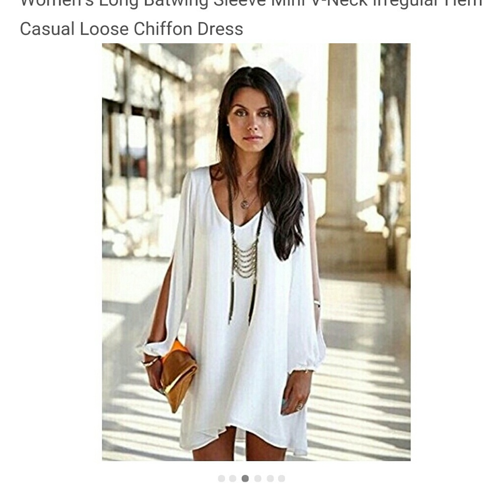 Women's Long Batwing Sleeve Mini Summer Dress