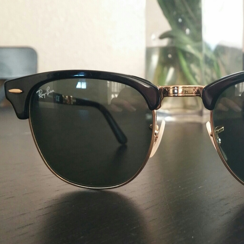 Ray ban clubmaster folding black sunglasses.