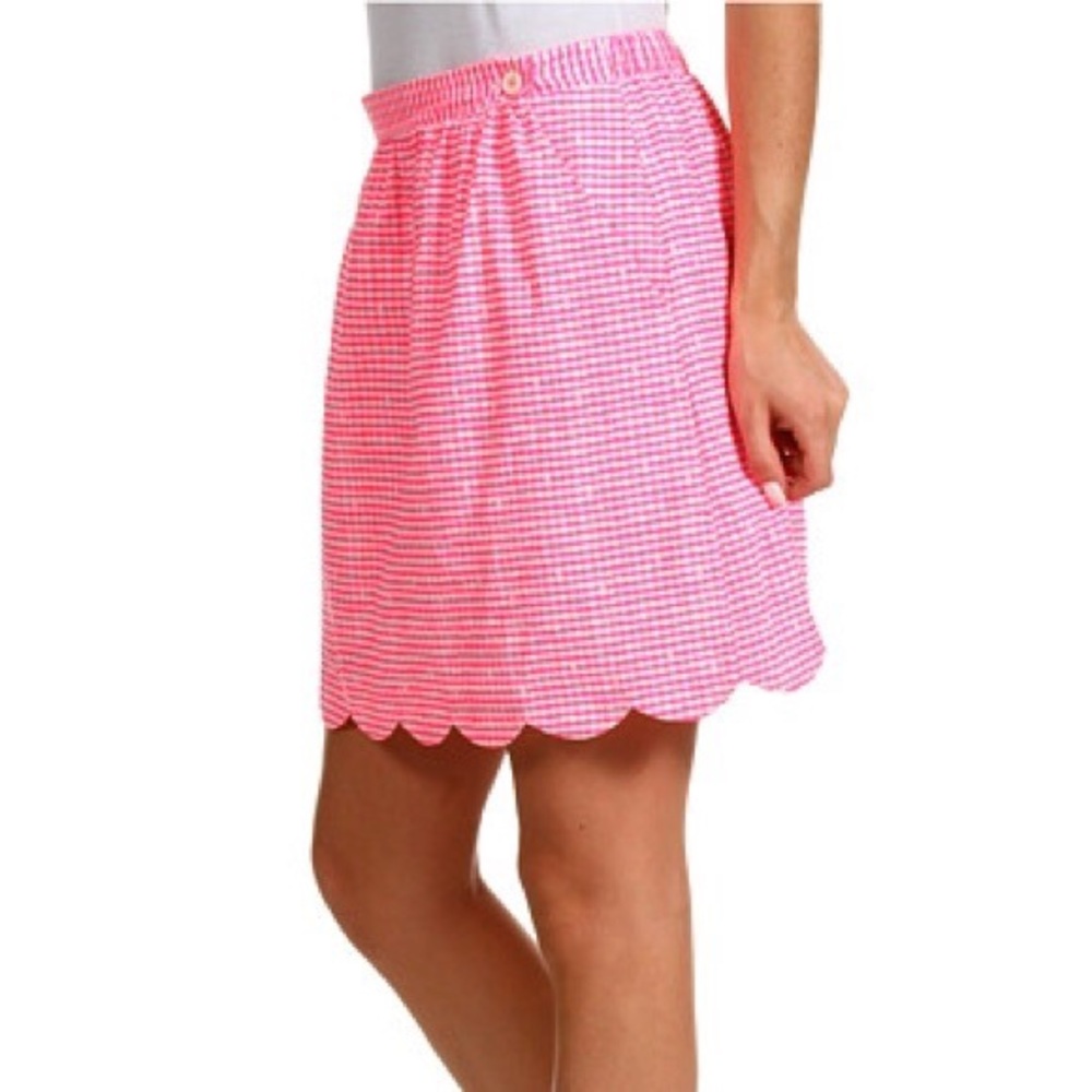 Lilly Pulitzer Gingham Neon Pink Skirt