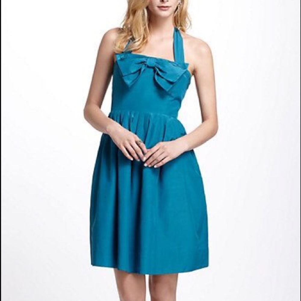 🎉SALE!🎉 BHLDN  Blue Bow Front Halter Dress