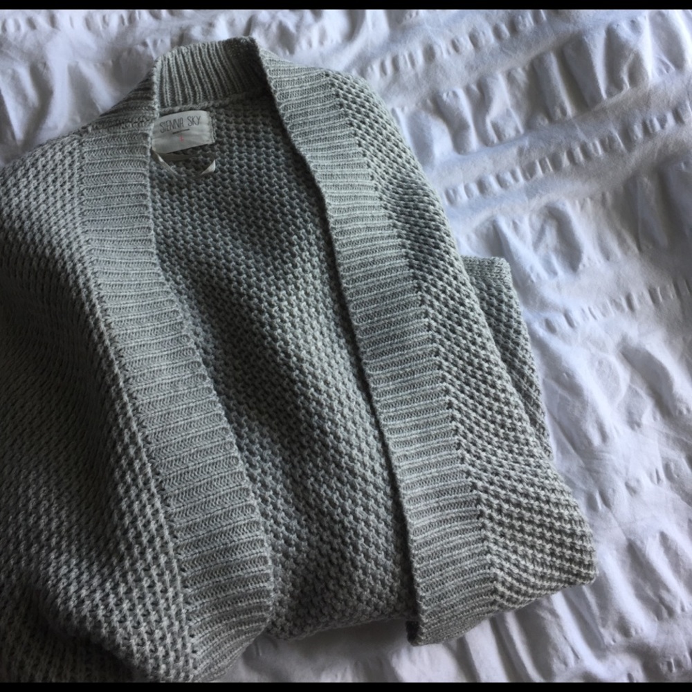 Grey knit cardigan
