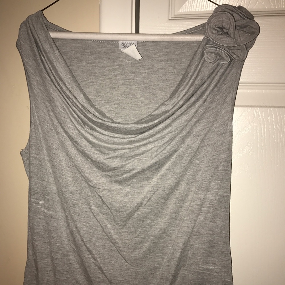 The Best sleeveless grey shirt
