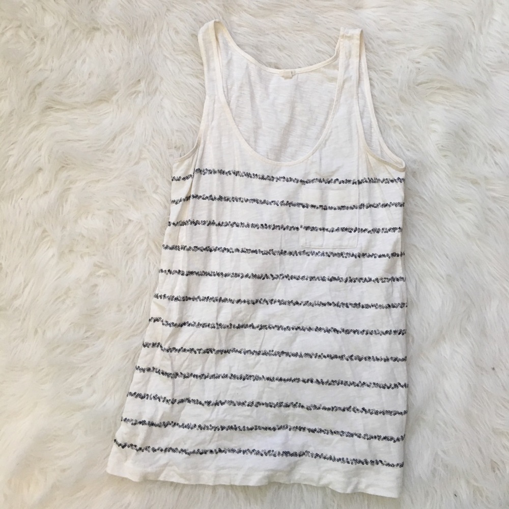 J.Crew sequin striped tank top