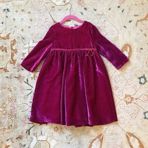 Girl's Miniboden Velvet Dress