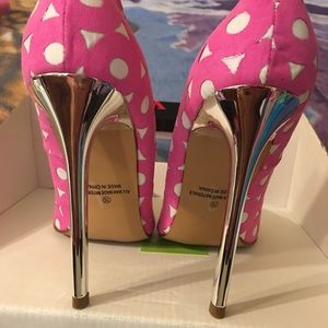 Silver/pink bubblegum high heels